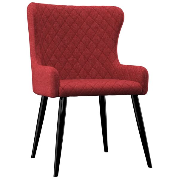 vidaXL Eetkamerstoelen 2 st stof bordeauxrood