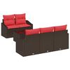 vidaXL Bankstel 6 st 3-Aantal zitplaatsen Bruin en Rood poly rattan
