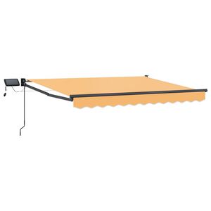 vidaXL Handbediende luifel met LED's Zand 100% Polyester en Aluminium