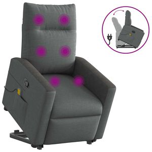 vidaXL Sta-op-massagestoel verstelbaar stof donkergrijs
