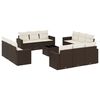 vidaXL 13-delige Loungeset met kussens poly rattan bruin