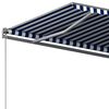 vidaXL Luifel vrijstaand automatisch 350x250 cm blauw en wit