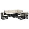vidaXL Tuinbankenset 9 pcs Zwart poly rattan