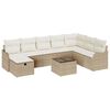 vidaXL Bankstel 9 st 8-Aantal zitplaatsen Beige en Cr&egrave;me poly rattan