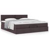 vidaXL Ottoman bed met matras 180x200cm stof donkerbruin