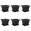 vidaXL Plantenpotten 6 pcs Zwart 43 x 43 x 33,5 cm Kunststof
