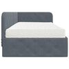 vidaXL Hoekbedframe met matras Donkergrijs 90 x 190 cm Fluweel