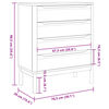vidaXL Ladekast FLORO massief grenenhout wit