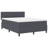 vidaXL Boxspring bed Donkergrijs en Wit 203 x 160 x 88 cm