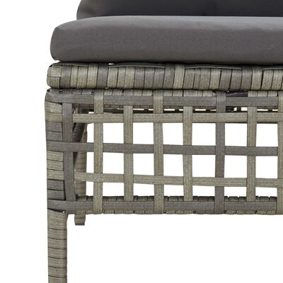 vidaXL 9-delige Loungeset met kussens poly rattan grijs