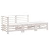 vidaXL 3-delige Loungeset massief grenenhout wit