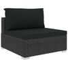 vidaXL 6-delige Loungeset met kussens poly rattan zwart