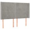 vidaXL Hoofdbord LED 147x16x118/128 cm fluweel lichtgrijs