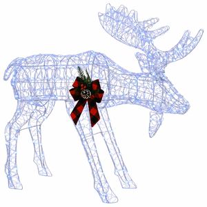 vidaXL Eland kerstdecoratie Wit 120 x 27 x 105 cm Acryl 170 LED's