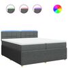 vidaXL Boxspring met matras stof donkergrijs 200x200 cm