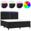 vidaXL Boxspring met matras en LED fluweel zwart 180x200 cm