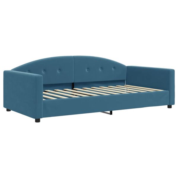 vidaXL Slaapbank met matras 100x200 cm fluweel blauw