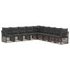 vidaXL Tuinbankenset 9 st 9-zits Grijs poly rattan