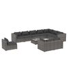 vidaXL 11-delige Loungeset met kussens poly rattan grijs