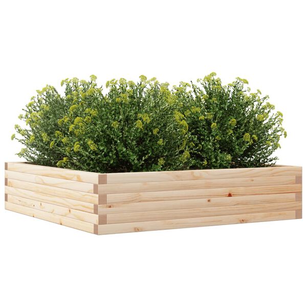 vidaXL Plantenbak 100x100x23 cm massief grenenhout