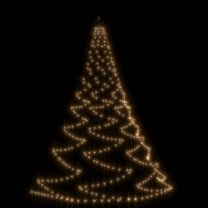 vidaXL Boom met metalen haak en 720 LED's wandmodel 5 m warmwit