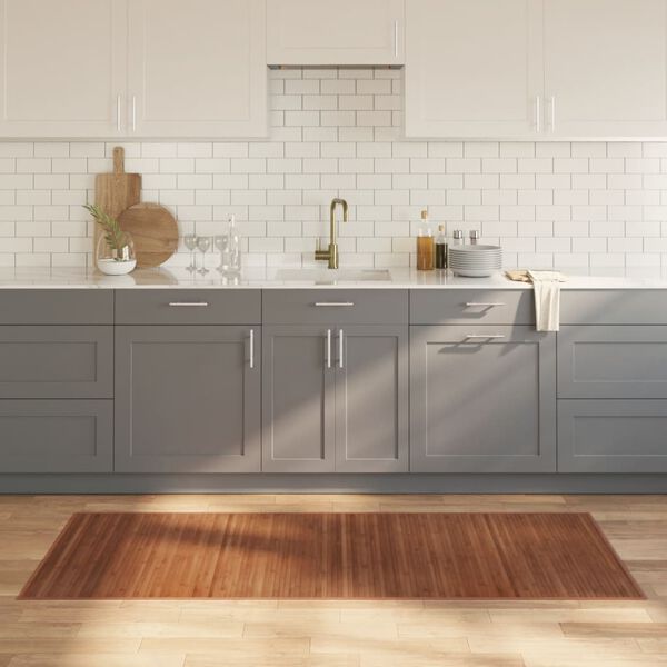 vidaXL Vloerkleed rechthoekig 80x200 cm bamboe bruin