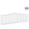 vidaXL Schanskorven 3 st gewelfd 400x50x100/120 cm ijzer