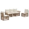 vidaXL Tuinbankenset 5 st 5-zits Beige poly rattan
