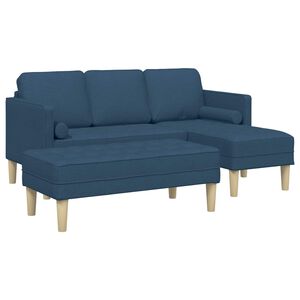 vidaXL Bankstel 2 st Blauw Polyester