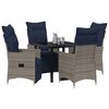 vidaXL Tuin Eetset 5 pcs Grijs poly rattan