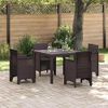 vidaXL Tuin Eettafel Bruin 100 x 100 x 73 cm poly rattan