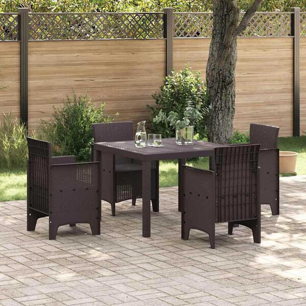 vidaXL Tuin Eettafel Bruin 100 x 100 x 73 cm poly rattan
