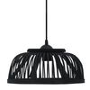 vidaXL Hanglamp halfrond 40 W E27 30x12 cm bamboe zwart