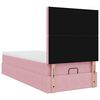 vidaXL Ottoman bed met matrassen en LED's 90x200cm fluweel roze