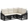 vidaXL Tuinbankenset 4 st Zwart poly rattan