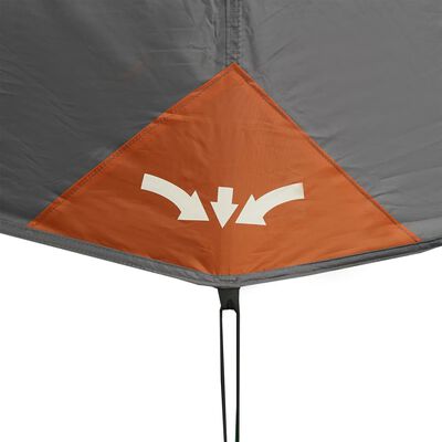 vidaXL Tent 9-persoons waterdicht snelontgrendeling grijs en oranje