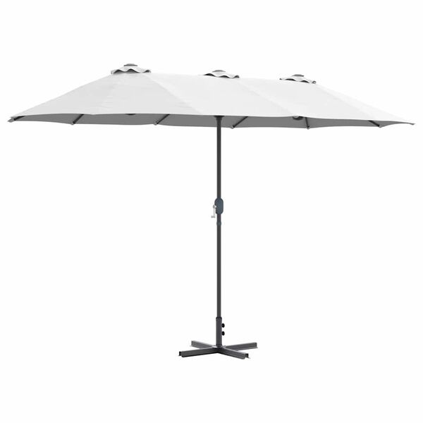 vidaXL Tuinparasol Zand 370 x 197 x 239 cm Polyester en Aluminium