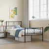 vidaXL Bedframe met hoofd- en voeteneinde metaal zwart 75x190 cm