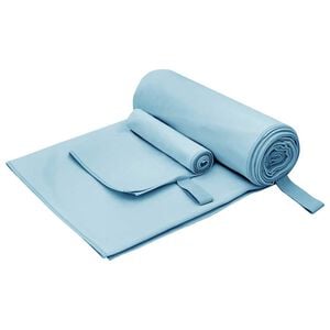 vidaXL Set van Sporthanddoeken 2 pcs Blauw Stof
