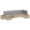 vidaXL Tuin Sofa Set met kussen 7 pcs Beige Poly riet