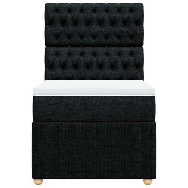 vidaXL Boxspring met matras stof zwart 80x200 cm