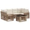 vidaXL Tuinbankenset 7 st Beige en Cr&egrave;me Wit poly rattan