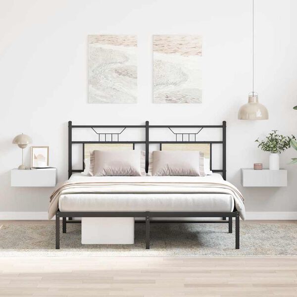 vidaXL Nachtkastjes 2 st zwevend 40x30x15cm bewerkt hout hoogglans wit