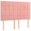 vidaXL Boxspring met matras en LED fluweel roze 140x190 cm