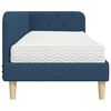 vidaXL Hoekbedframe met matras met hoofdeinde Blauw 80 x 200 cm Stof