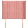 vidaXL Hoofdbord met randen 93x16x118/128 cm fluweel roze