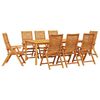 vidaXL Tuin eettafelset 9 st Bruin Massief Acaciahout