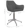 vidaXL Eetkamerstoel draaibaar stof donkergrijs