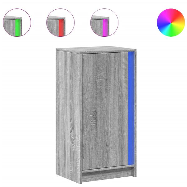 vidaXL Dressoir met LED 42,5x34x85 cm bewerkt hout grijs sonoma eiken