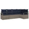 vidaXL Bankstel 5 pcs Grijs poly rattan